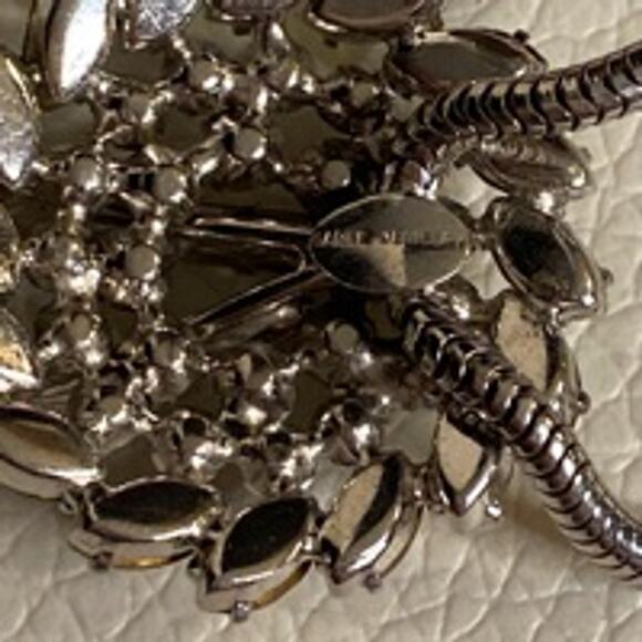 Vintage Sterling Silver Rhinestone Jewelry Necklace Signed - Picture 7 of 8